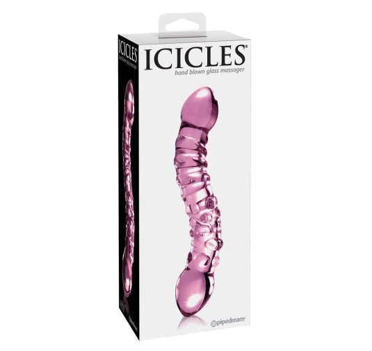 Icicles - Podwójne Szklane Dildo Z Wypustkami